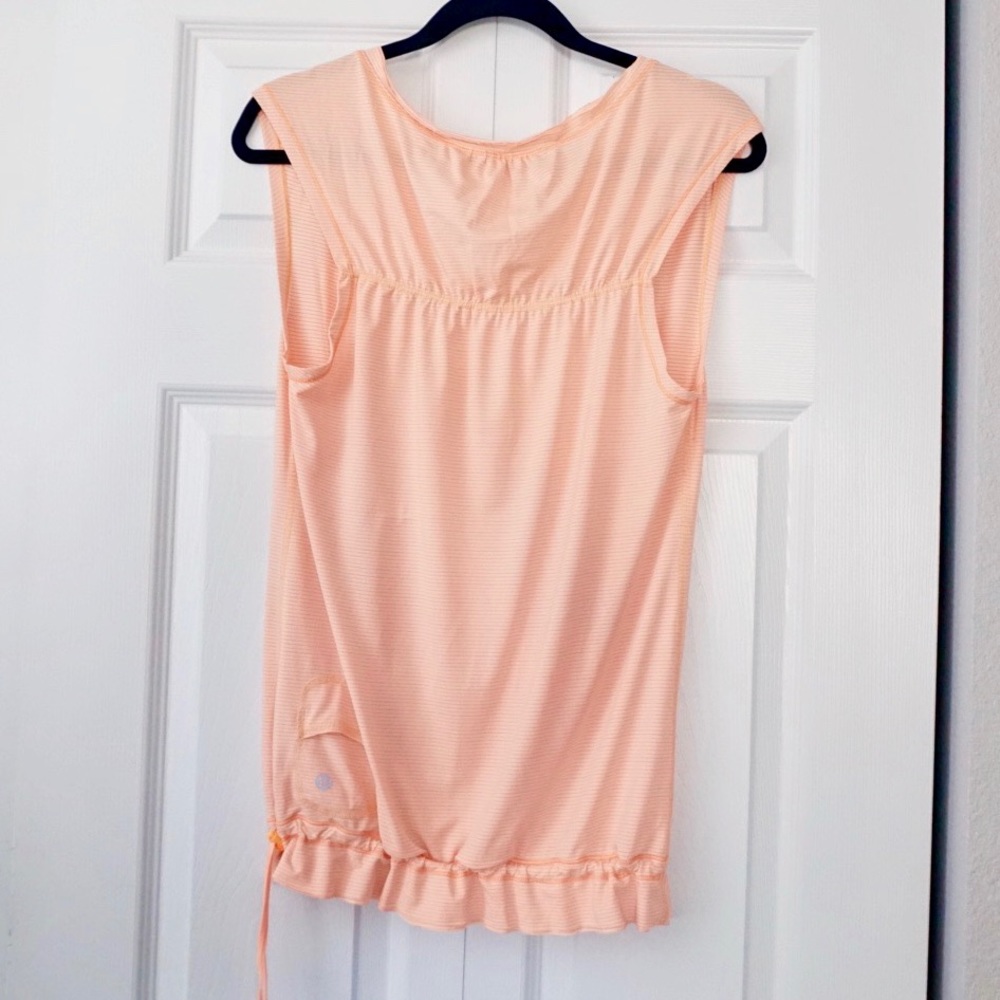 Lululemon Orange Striped Drawstring Ruffle Waist - Picture 4 of 6